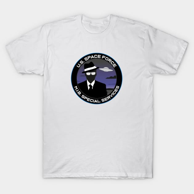 Space Force - Men in Black Special Services Emblem T-Shirt by SpaceForceOutfitters